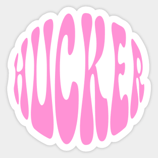 Hucker Retro Round Pink Sticker